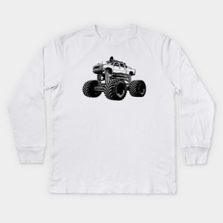 Monster Truck Silhouette Kids Long Sleeve T-Shirt